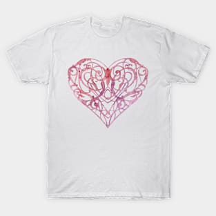Elegant Original Hand Painted Heart Motif T-Shirt